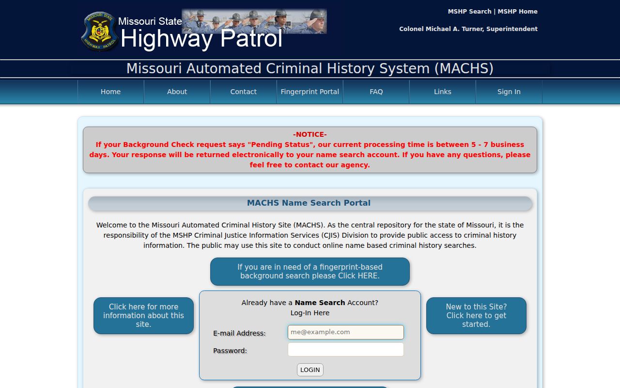 Ray County criminal history MACHS name search portal