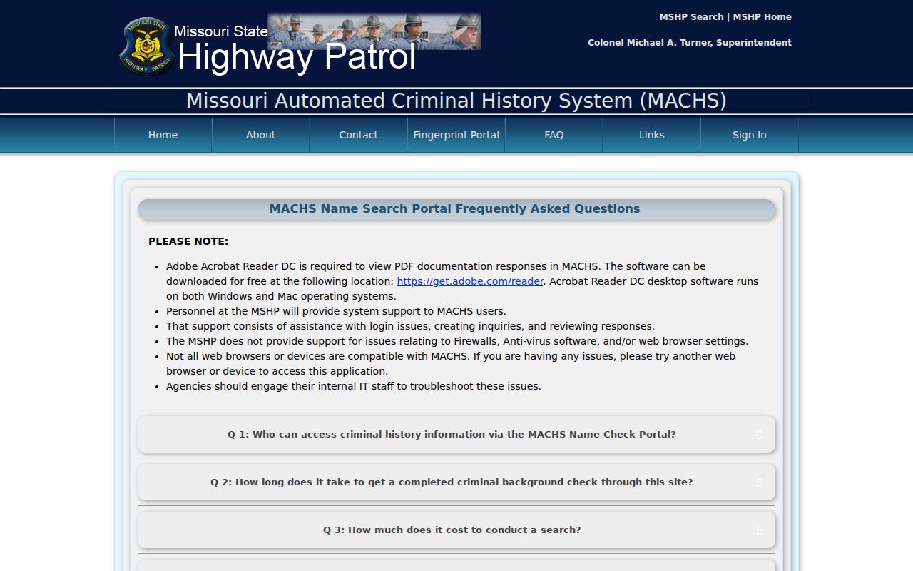 Ray County criminal records MACHS fee and coverage information