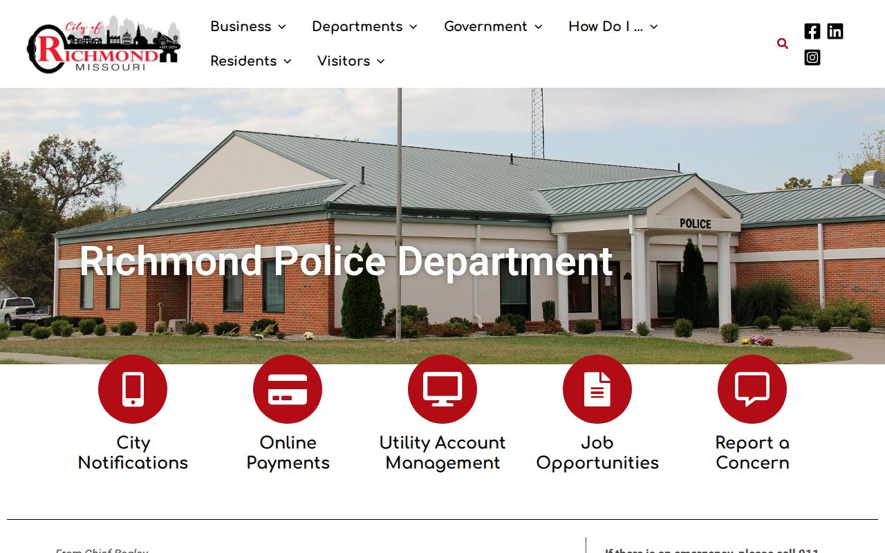 Richmond criminal records Police Department request route